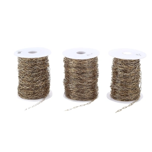 Three rolls of 18k gold plated stainless steel paperclip chains for DIY jewelry making