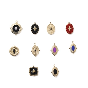 North Star and vintage ripple pattern gold plated charms for DIY jewelry making