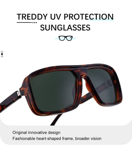 Detail view of square tortoiseshell polarized sunglasses showing metal hinge and texture