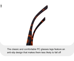 Detail of tortoise shell patterned temples with anti-slip PC material for sunglasses