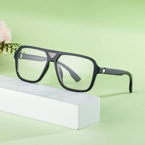 2025 vintage square frame sunglasses for men featuring a double bridge and metal accents