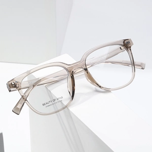2025 stylish square translucent light brown optical glasses frames in retro minimalist design