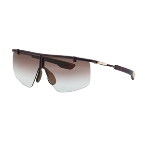 Modern gradient cycling sunglasses for men with purple frames and golden metal details