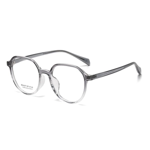 Classic square oversized optical glasses frame in transparent grey with modern retro design