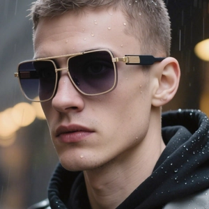 Square Men Sunglasses With Metal Double Bridge UV400 Gradient Lens Retro Luxury Fashion Outdoor Driving Shades