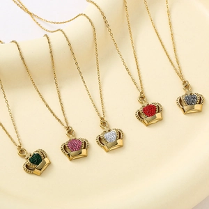 Crown Pendant Necklace Stainless Steel Micro Inlaid Zircon Clavicle Chain Elegant Fashion Jewelry For Women
