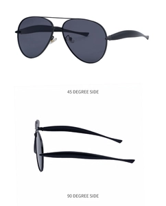Dual-view display showing 45 and 90 degree side angles of vintage aviator sunglasses