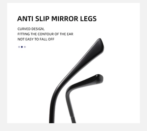 Close-up of ergonomic non-slip temples on square sunglasses for secure outdoor fit