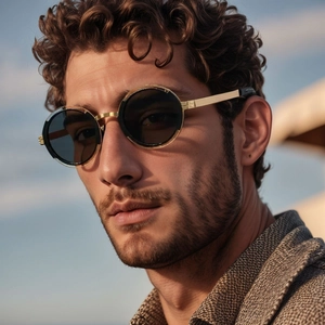 Lunettes De Soleil Polarisées Rondes Rétro Pour Hommes Acier Inoxydable Verres TAC UV400 Mode Conduite Extérieure