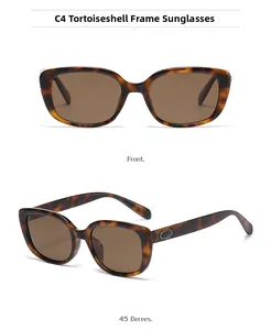 Close-up of tortoise square polarized sunglasses with brown lenses from two view angles