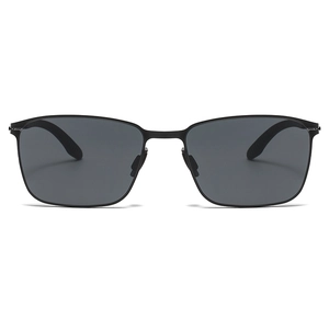 Classic men's polarized nylon sunglasses with a minimalist black stainless steel frame
