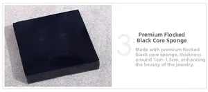 Macro shot of black velvet-flocked sponge insert with 1.5cm thickness for jewelry boxes