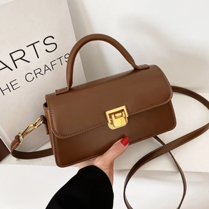 Borsa A Tracolla Vintage Da Donna Pelle PU Manico Superiore Piccola Squadrata Busta Borsetta Tracolla Regolabile Ufficio Casual