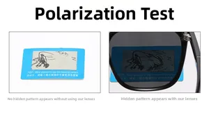 Detailed polarized lens test showing clear visibility of hidden fish on the test card