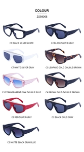 Lunettes de soleil œil de chat plates et oversize disponibles en neuf couleurs tendance