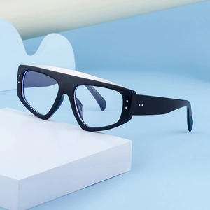Lunettes de soleil œil de chat chic pour hommes et femmes avec détails argentés élégants