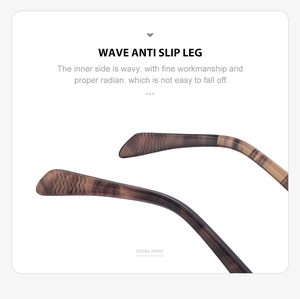 Détail des branches de lunettes écaillées avec design ergonomique antidérapant