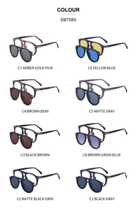 Vue détaillée des lunettes de soleil magnétiques DB7089 montrant huit coloris vintage
