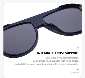Detail view of the integrated nose support on vintage aviator sunglasses for comfort