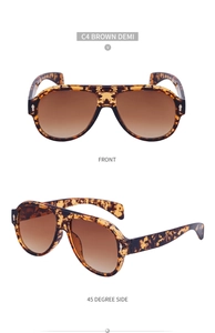 Retro aviator sunglasses with brown tortoise frame and gradient lenses detail view