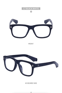 Front and 45-degree side view of matte black square frame sunglasses with metal accents