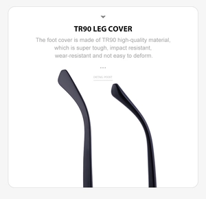 Detail view of high-quality black TR90 temple tips with flexible and durable material
