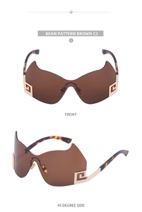 Detailsicht der Schildpatt-Bügel und goldener griechischer Metallakzente an der Sportbrille
