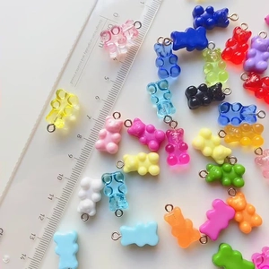 Resin Gummy Bear Charms Pendants Colorful DIY Jewelry Making Accessories For Necklaces Earrings Transparent Bright Style
