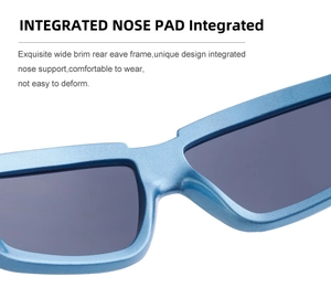 Detail of integrated nose pads on teal sports sunglasses for a comfortable fit