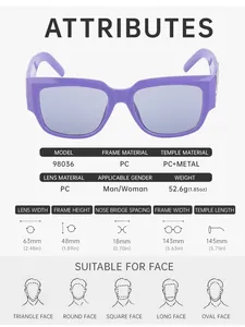 Tableau des tailles pour lunettes œil de chat avec dimensions et poids du produit