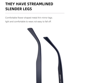 Detail of streamlined slender metal temples with floral design on stylish sunglasses