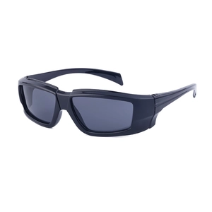 Black Y2K sports sunglasses with dark lenses for cycling and outdoor activities