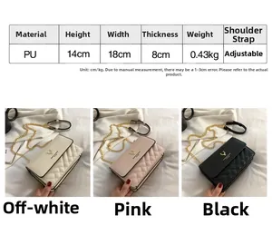 Detailed size specifications for the quilted chain crossbody bag with deer ornament