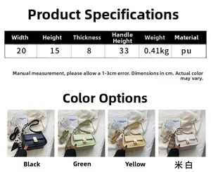 Spécifications détaillées de taille et matériau de ce sac à bandoulière élégant en PU