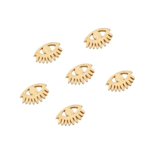 Pendentifs géométriques dorés en forme d'œil creux en acier pour la création de bijoux