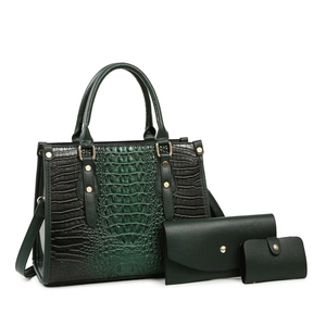 Borsa a Tracolla da Donna in Pelle PU con Motivo a Coccodrillo Borsa a Mano di Grande Capacità con Portafoglio e Porta Carte da Ufficio