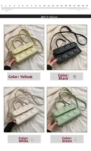 Sac à bandoulière matelassé en quatre couleurs avec règle de 20cm pour la taille
