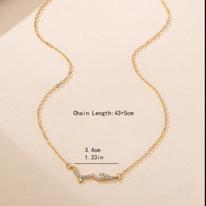 Elegant gold pendant necklace with sparkling zircon pavé for daily women's jewelry wear