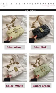 Chic quilted chain bags in yellow, black, white, and green options for women