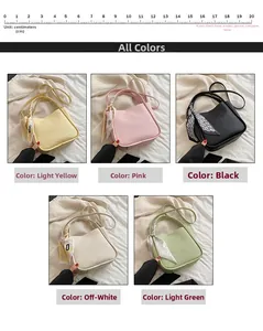 Selection of chic lychee texture crossbody buckets in five pastel colors with silk scarves