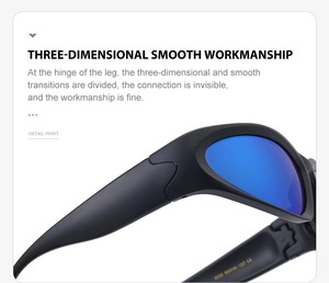 Detail of the durable hinge and matte black frame on cycling sports sunglasses