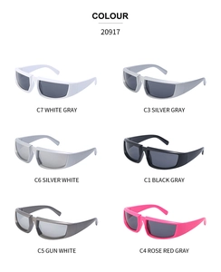 Steampunk wraparound sports sunglasses in six frame colors including silver and black