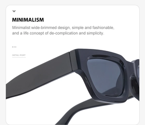 Close-up of steampunk Y2K sunglasses hinge and durable wide-brimmed rectangle frame