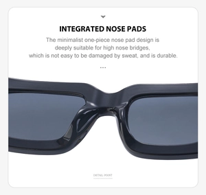 Detail of integrated nose pads on black steampunk sunglasses for a comfortable fit