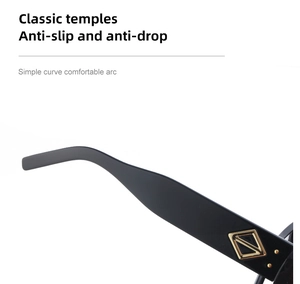 Branches de lunettes de soleil avec design antidérapant et logo en losange doré brillant