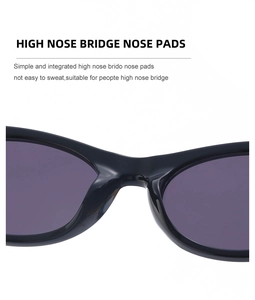 Détails des plaquettes de nez intégrées sur monture de lunettes noire confortable