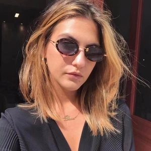 Vintage Steampunk Oval Sunglasses UV400 Protection Plastic Frame Metal Temple Fashion Eyewear For Women Men