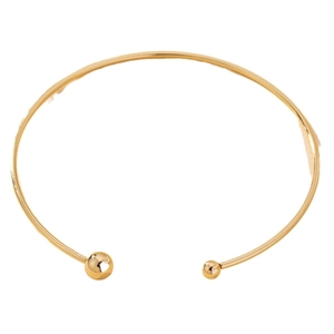 Minimalist gold ball open choker necklace with sleek metallic beads and polished finish