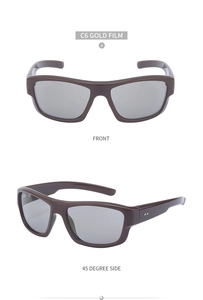 Lunettes de soleil Y2K sport avec monture marron et verres à revêtement doré protecteur