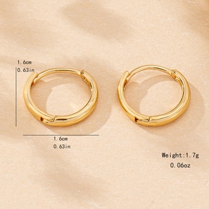 Elegante goldene geometrische Creolen für Damen mit 1,6 cm Durchmesser und poliertem Glanz